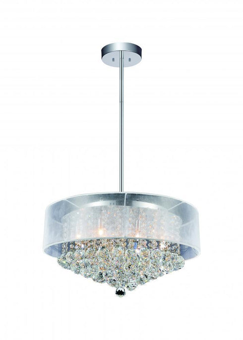 CWI Lighting Radiant 12 Light Drum Shade Chandelier With Chrome Model: 5062P24C (CLEAR + W)